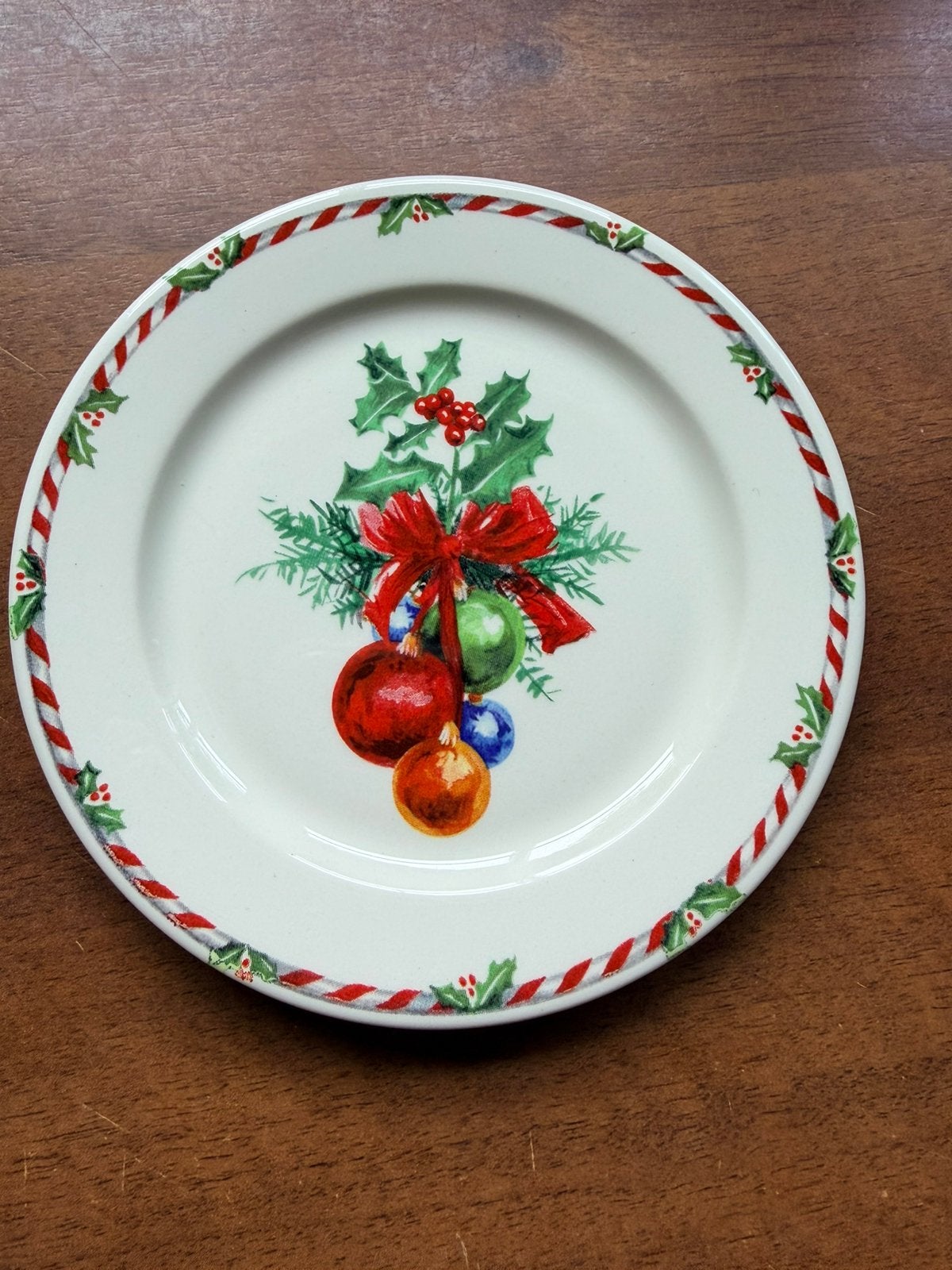 Gien JOYEUX NOËL Petit four bordje, Huis en Inrichting, Ophalen of Verzenden, Zo goed als nieuw, Bord(en), Overige stijlen