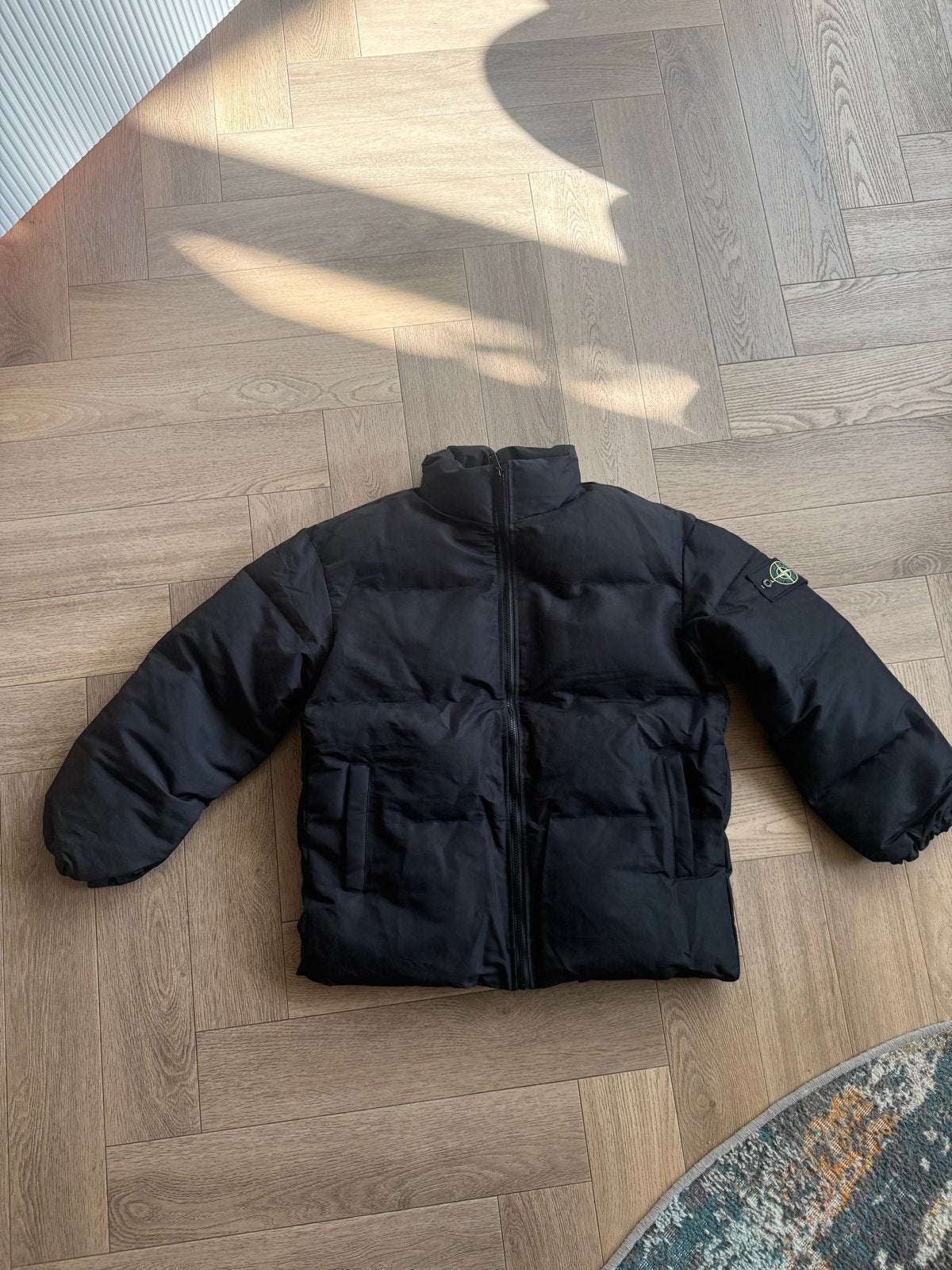 Stone Island Puffer Jacket Zwart Maat M, Ophalen of Verzenden, Zo goed als nieuw, Maat 48/50 (M), Zwart
