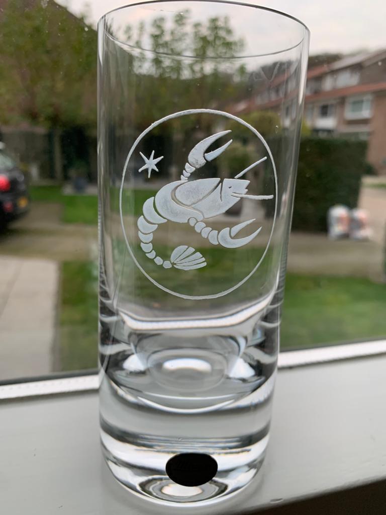 Kristallen glas merk MOSER met sterrenbeeld KREEFT, Ophalen of Verzenden, Zo goed als nieuw, Overige typen