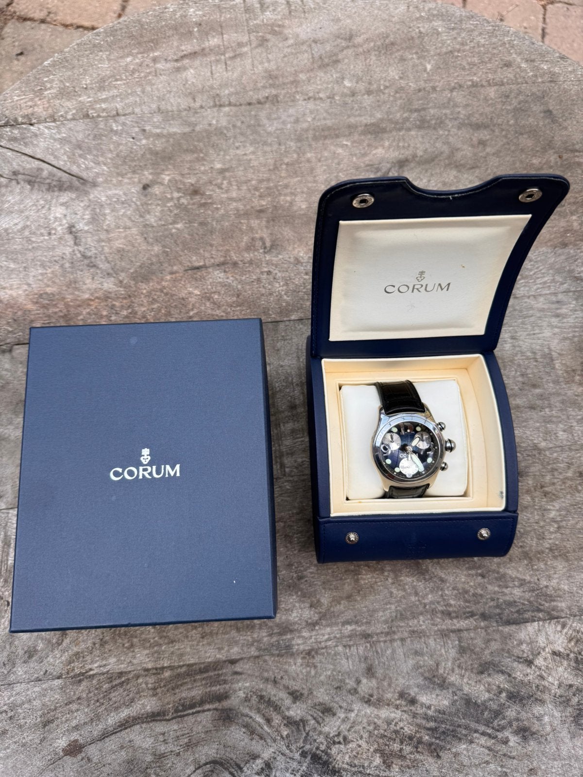 Corum Bubble Chronograph 396.150.20 – Full Set – Nieuwstaat!, Overige merken, Staal, Polshorloge, 1960 of later