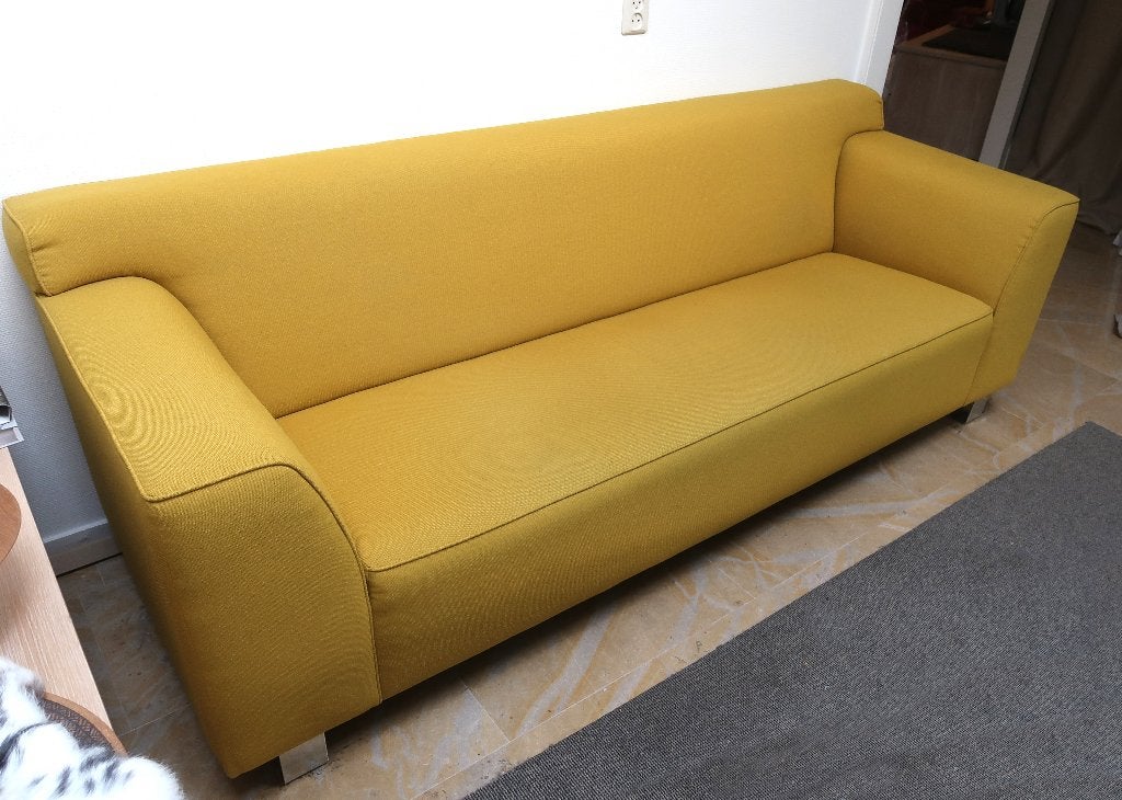Gele Bank, Ophalen, Gebruikt, Driepersoons, 75 tot 100 cm