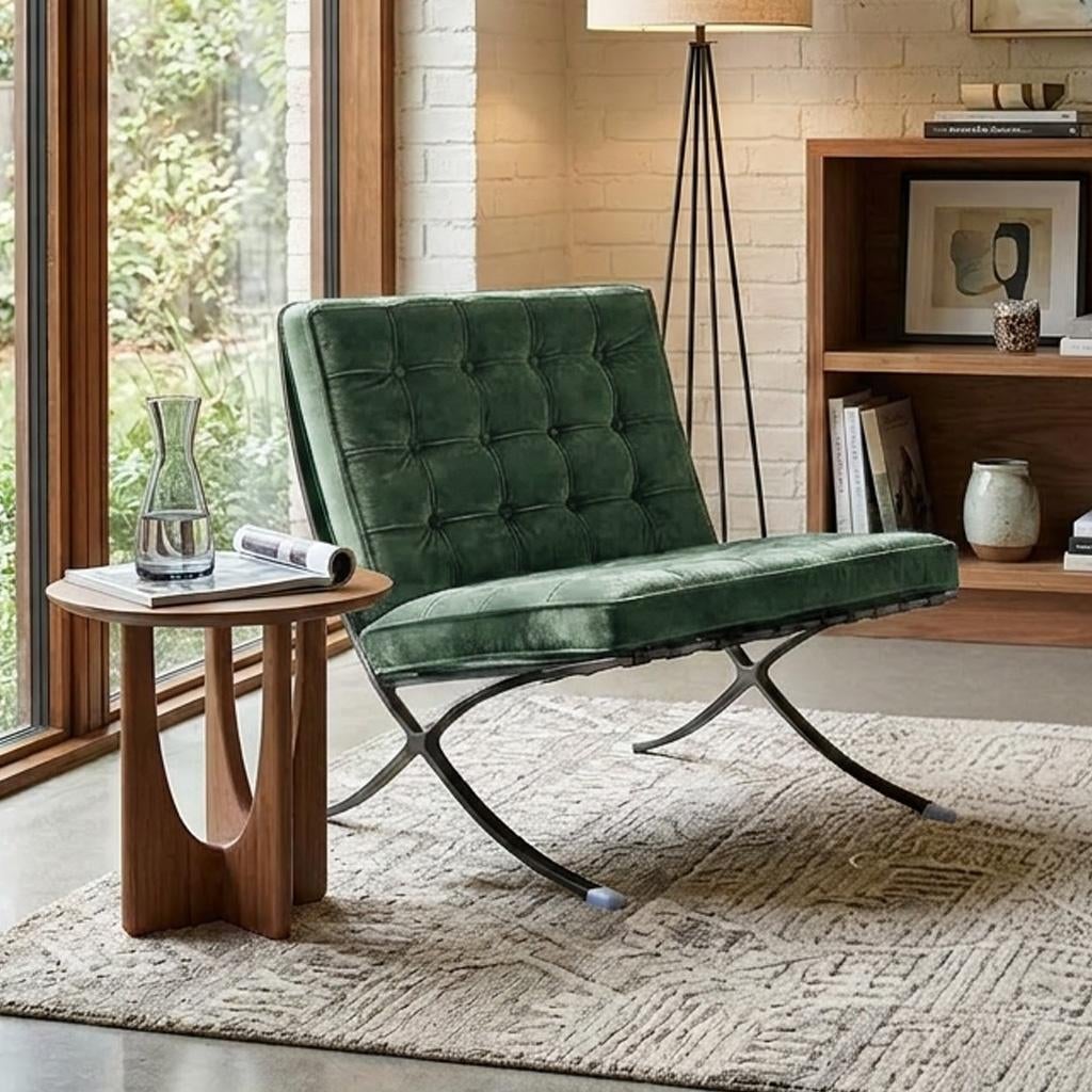 Paviljoen Fauteuil met knopen | Groen Velvet | Uitverkoop