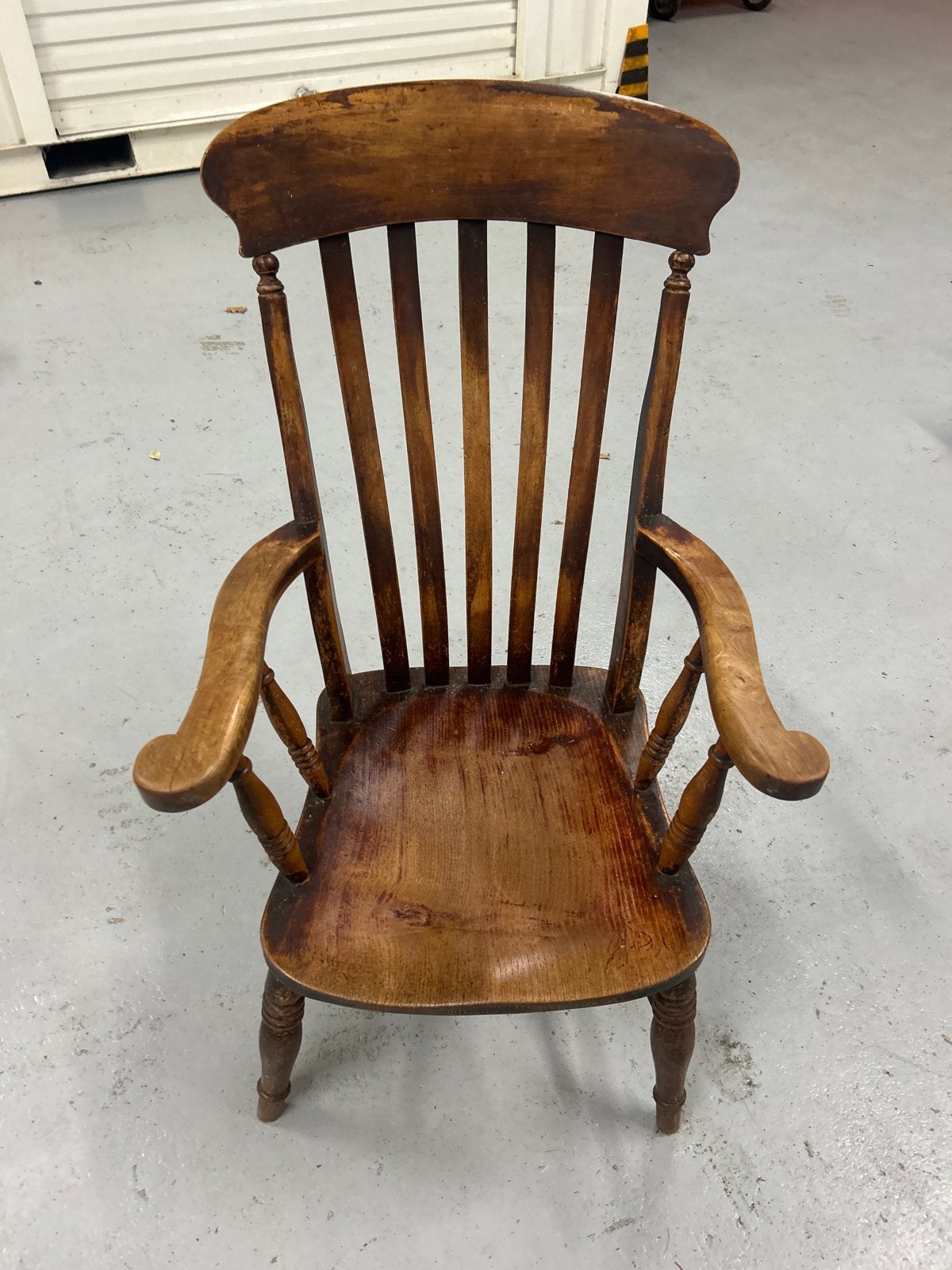 Vintage Antieke houten Windsor stoel met armleuningen, Ophalen