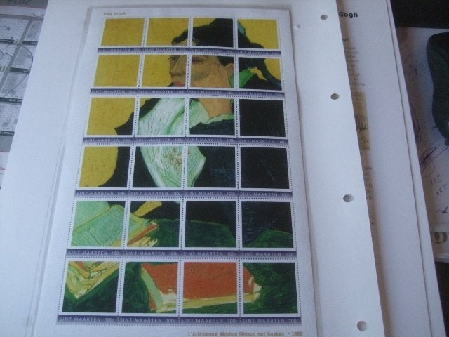 St Maarten prachtig vel van Gogh, Verzenden, Na 1940, Postfris