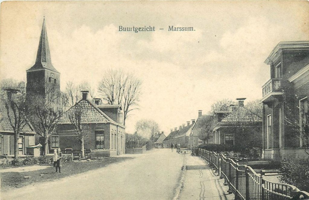 701-257-029 Marssum Buurtgezicht, Ophalen of Verzenden, Voor 1920, Friesland