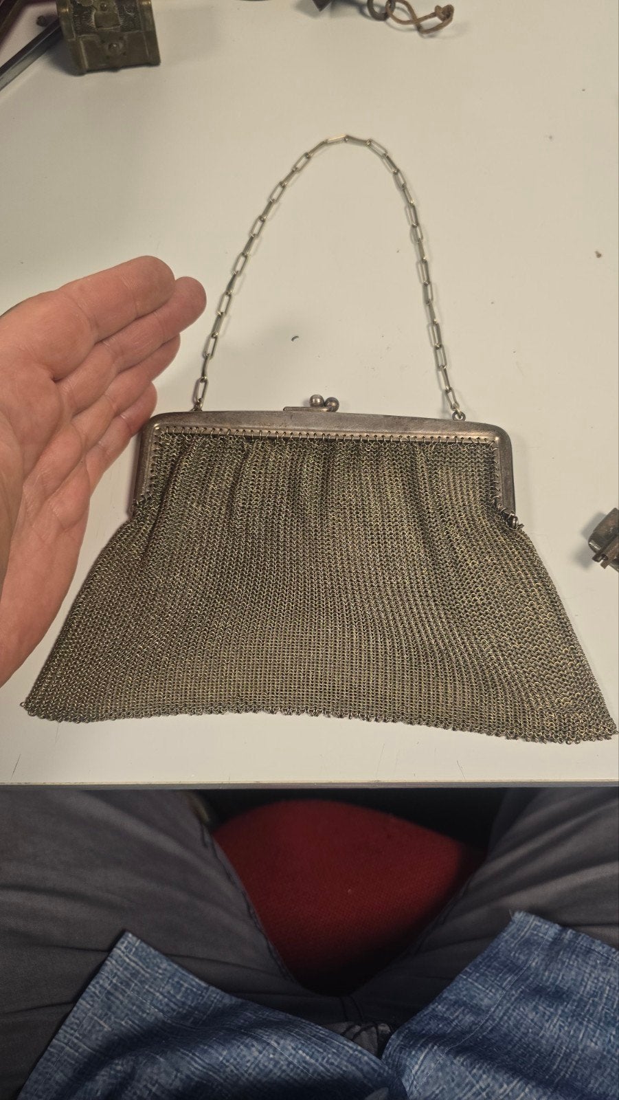 Set van 2 Antieke / Vintage Maliënkolder Tasjes, Ophalen of Verzenden
