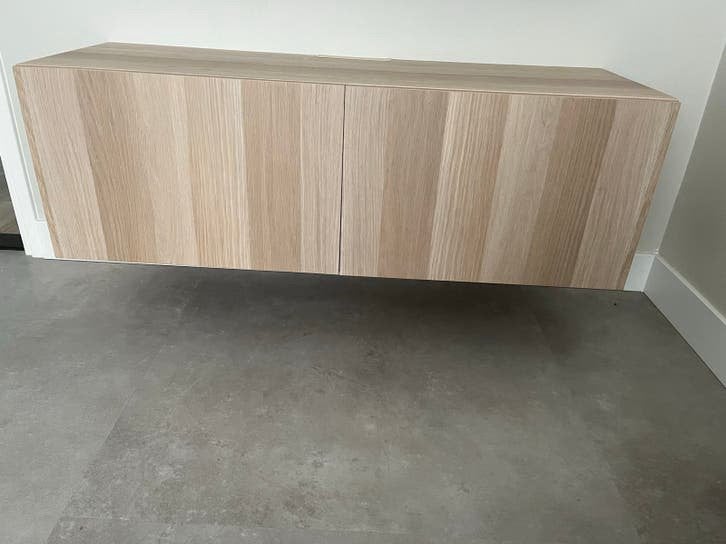 Zwevend tv-meubel besta IKEA eiken, Huis en Inrichting, Ophalen, 150 tot 200 cm, Eikenhout, Zo goed als nieuw