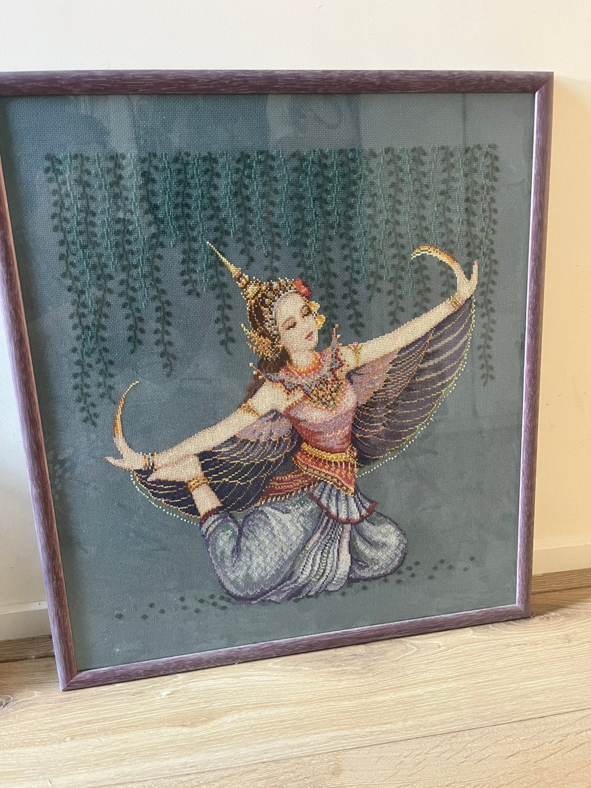 Schilderij borduurwerk handgemaakt, Ophalen, Zo goed als nieuw, Minder dan 50 cm, Schilderij