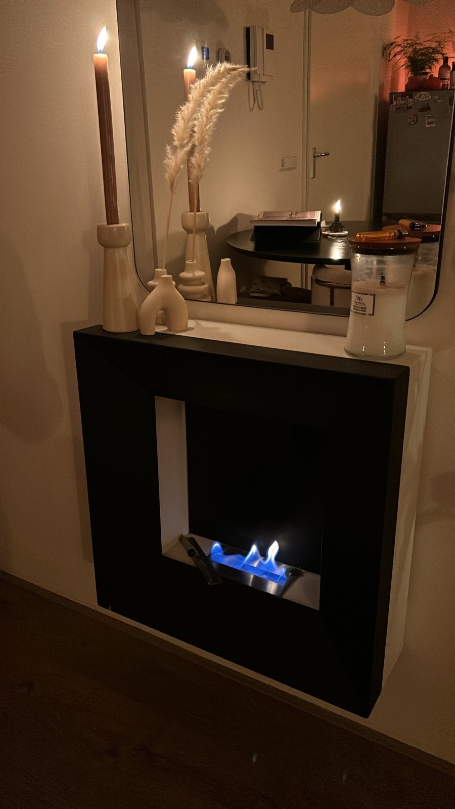 Moderne Bio-Ethanol Haard - Zwart/Wit Design, Ophalen, Gebruikt, Hangende haard, Overige soorten