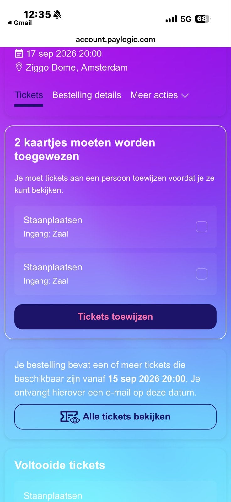 Ticket Streamers 2x staan