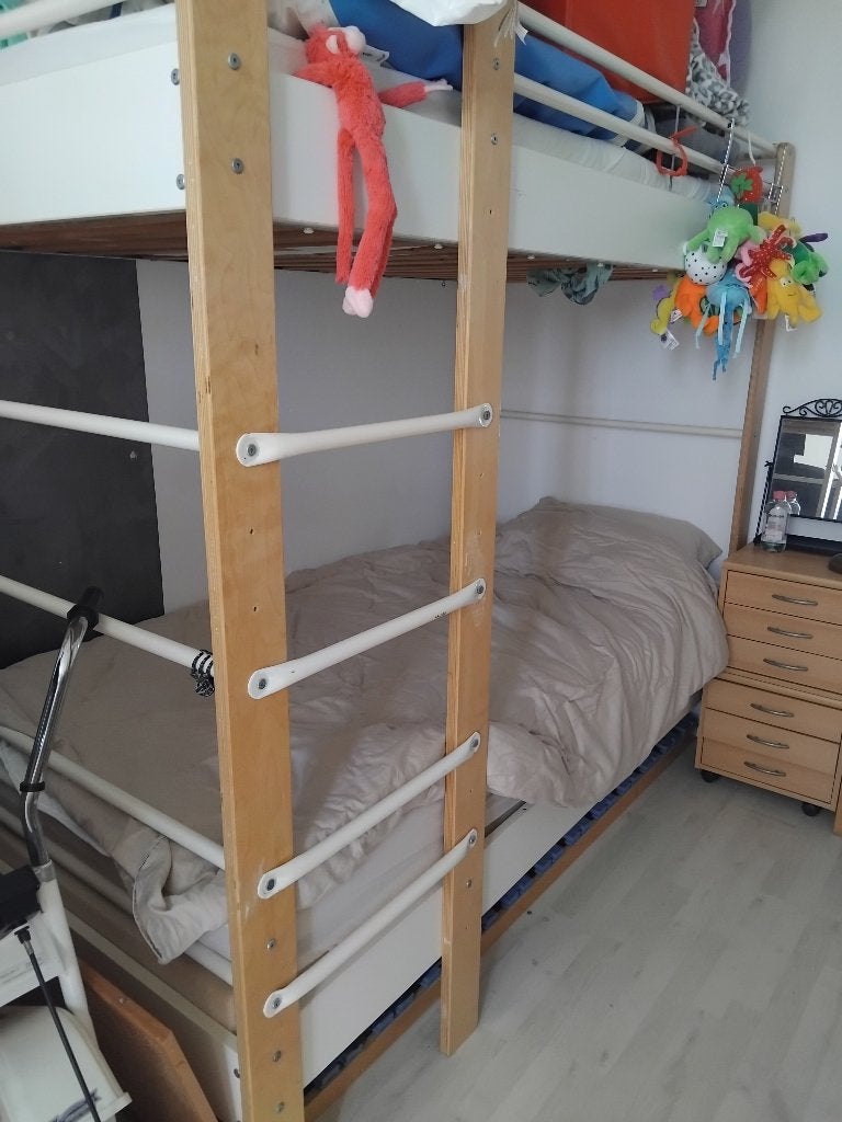 Gratis stapelbed, Huis en Inrichting, Slaapkamer | Stapelbedden en Hoogslapers, Ophalen, Gebruikt, 90 cm, 160 tot 180 cm
