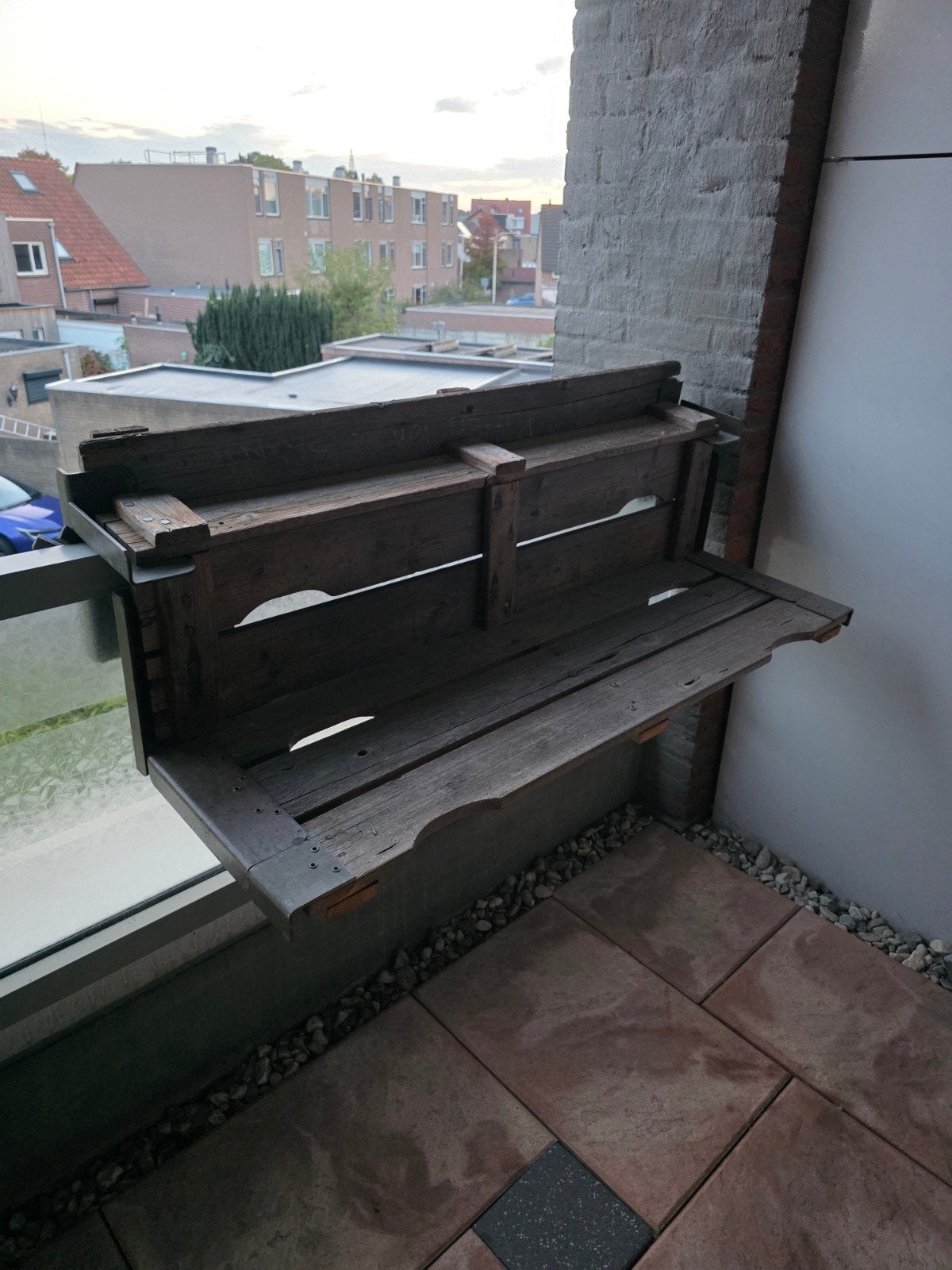 Unieke zelfgemaakte balkonbar, Ophalen, Gebruikt, Hout