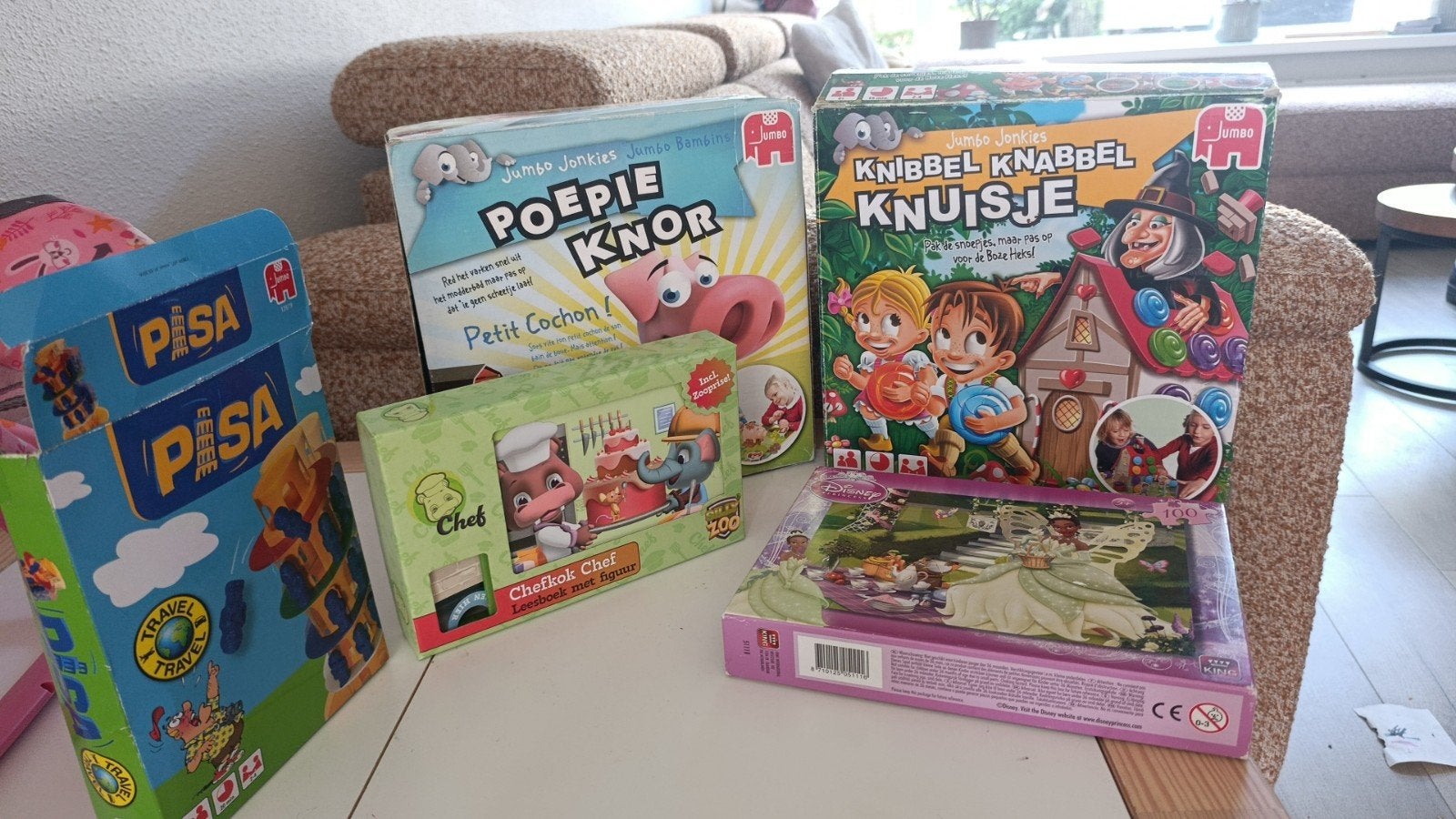 Leuke spelletjes voor kinderen: Poepie Knor, Knibbel Knabbel, Ophalen, Jumbo, Gebruikt, Drie of vier spelers