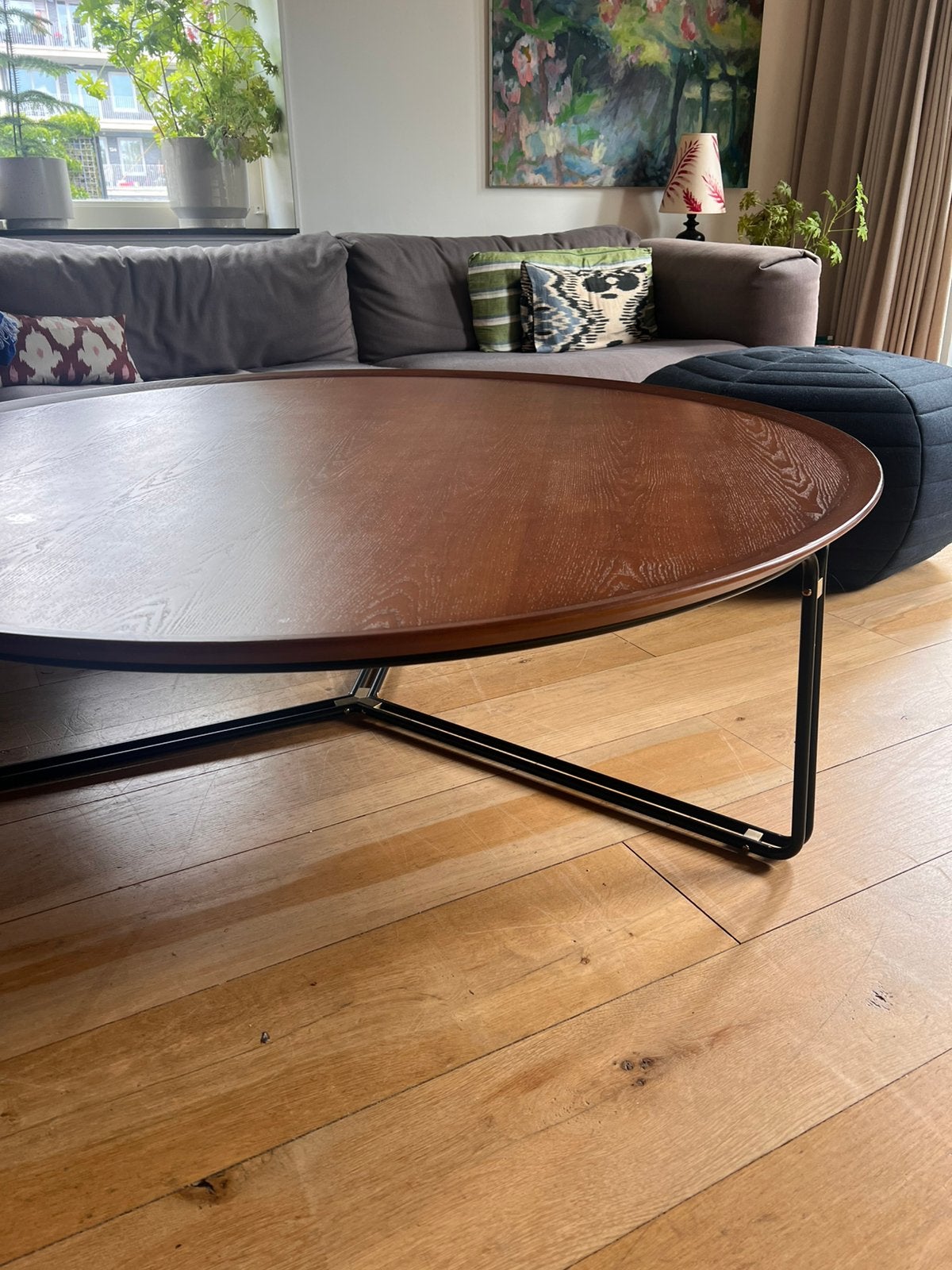 Grote ronde salontafel hotelchique, Huis en Inrichting, Tafels | Salontafels, Zo goed als nieuw, 100 tot 150 cm, Rond, Overige houtsoorten