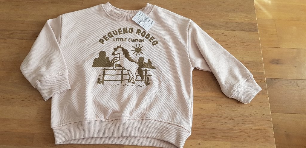 Beige Zeeman sweater 'Pequeño Rodeo, maat 98/104, Zeeman, Jongen of Meisje, Trui of Vest, Nieuw