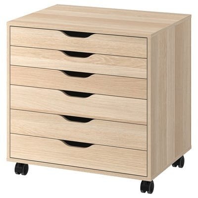 IKEA ALEX grenen ladeblok met zes lades, Huis en Inrichting, Kasten | Ladekasten, 5 laden of meer, Zo goed als nieuw, Minder dan 100 cm