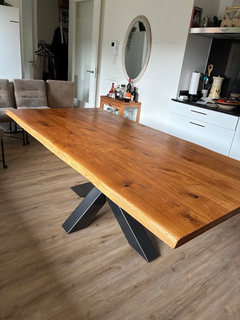 Boomstamtafel, Ophalen, 100 tot 150 cm, Eikenhout, 200 cm of meer
