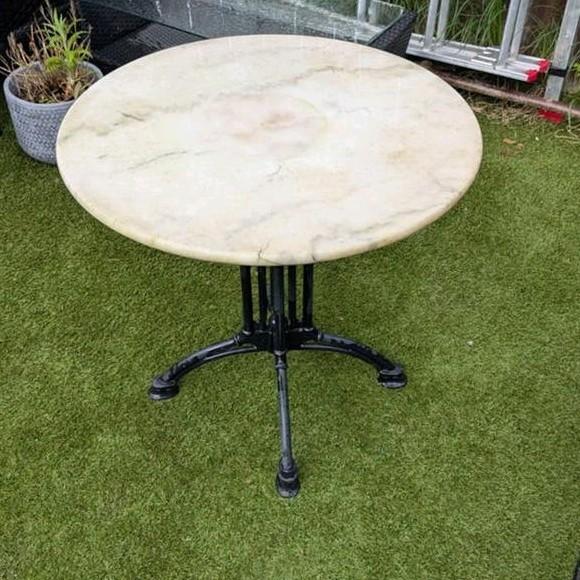 Marmeren terrastafeltje, Tuin en Terras, Tuintafels, Ophalen, Gebruikt, Rond, Overige materialen