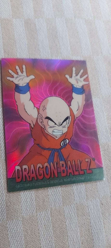 dragonball z kaart reverseholo Krillin handen omhoog, Ophalen of Verzenden, Nieuw, Losse kaart