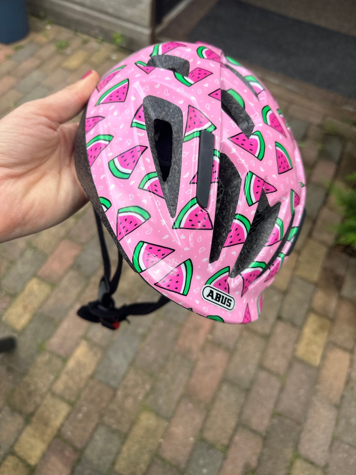 ABUS Smooty 2.0 kinderfietshelm roze watermeloen, Fietsen en Brommers, Ophalen of Verzenden, Gebruikt, Overige maten, Jongen of Meisje