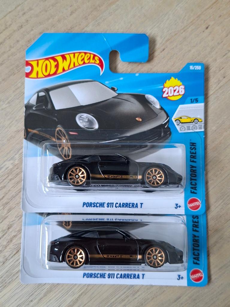 Hot Wheels Porsche 911 Carrera T (2 stuks), Hobby en Vrije tijd, Modelauto's | Overige schalen, Ophalen of Verzenden, Nieuw, Auto