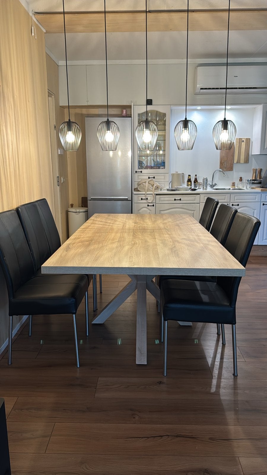 Zwarte eetkamerstoelen, Huis en Inrichting, Ophalen, Gebruikt, Zwart, Leer