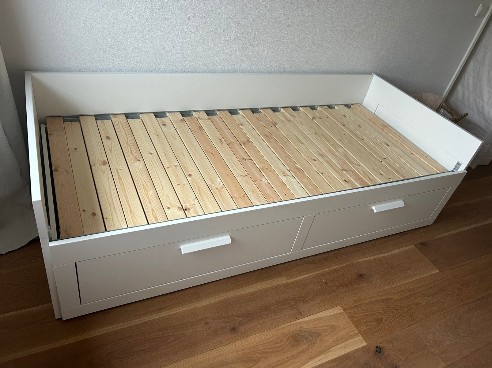 NIEUW! Uitschuifbaar 2 persoons bed! Met lades, Huis en Inrichting, Slaapkamer | Bedden, Ophalen, 90 cm, Wit, Tweepersoons