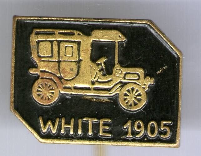 White 1905 zwart op koper oldtimer auto speldje ( D_188), Ophalen of Verzenden, Zo goed als nieuw, Transport, Speldje of Pin
