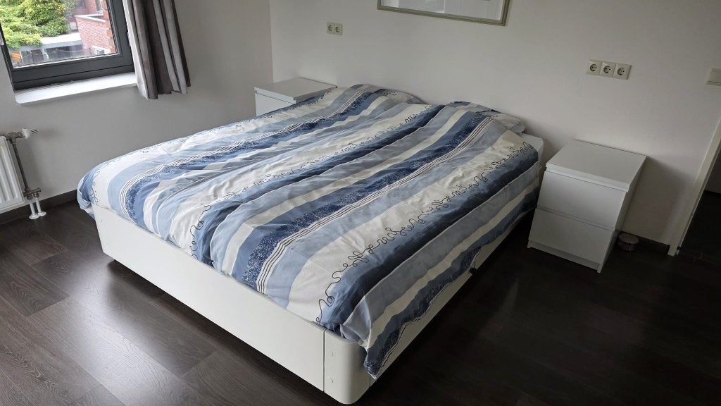 Auping bed zonder ombouw, Huis en Inrichting, Slaapkamer | Bedden, Ophalen, Gebruikt, Wit, Tweepersoons