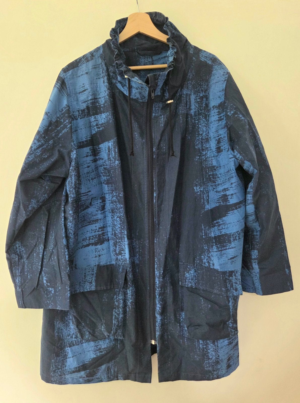 Scandinavische parka/ regenjas, maat L, Kleding | Dames, Ophalen of Verzenden, Zo goed als nieuw, Maat 42/44 (L), Blauw