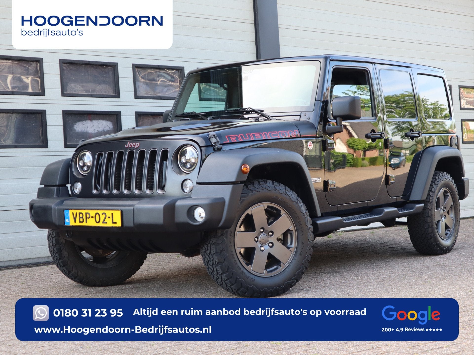 Jeep Wrangler 2.8 CRD 200pk Euro 6 Rubicon Recon - Grijs ken, Gebruikt, 4 cilinders, Zwart, Bedrijf
