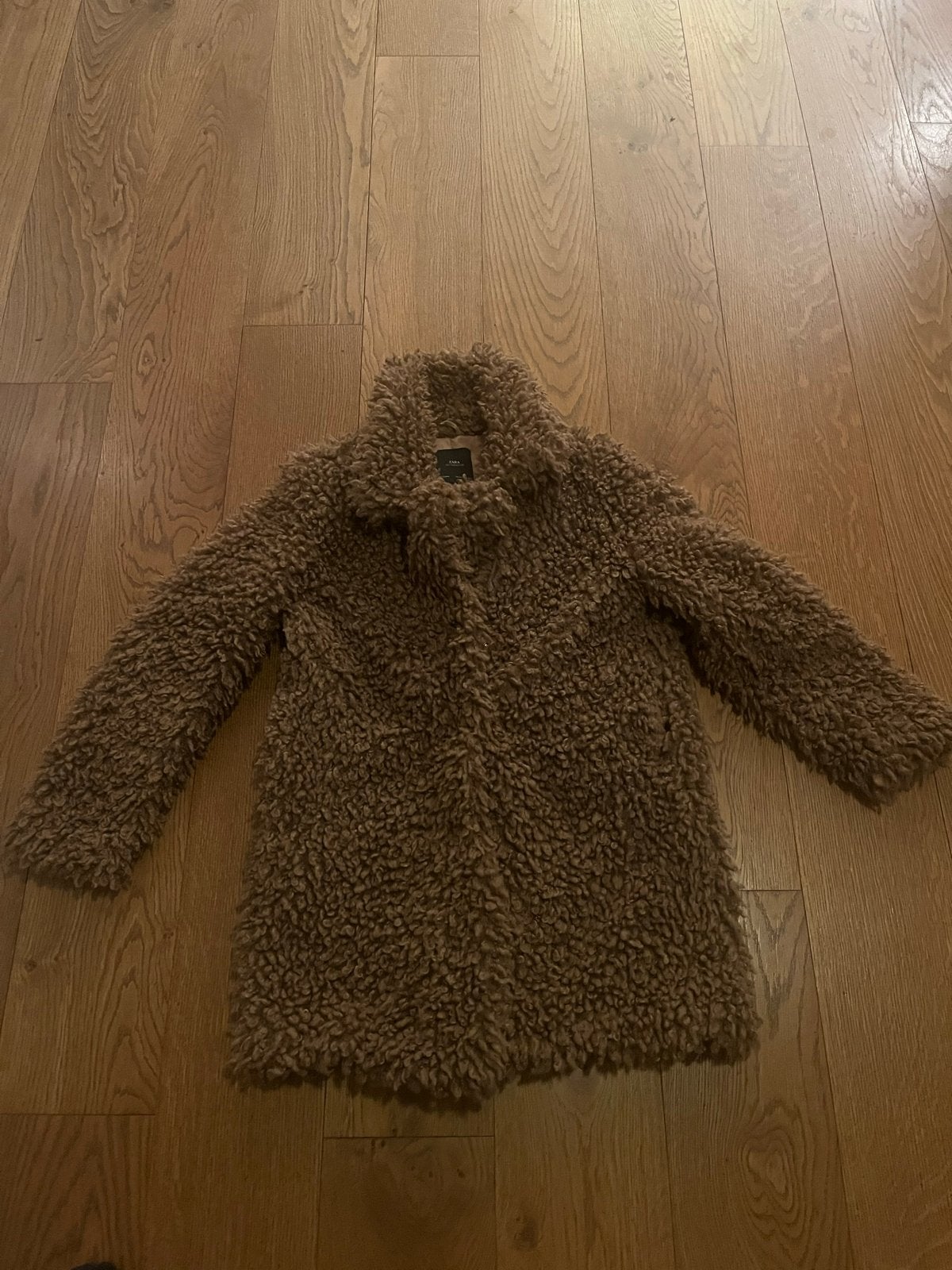 Bruine teddy jas, maat 38/40 (M) van Zara, Kleding | Dames, Ophalen of Verzenden, Zo goed als nieuw, Maat 38/40 (M), Bruin