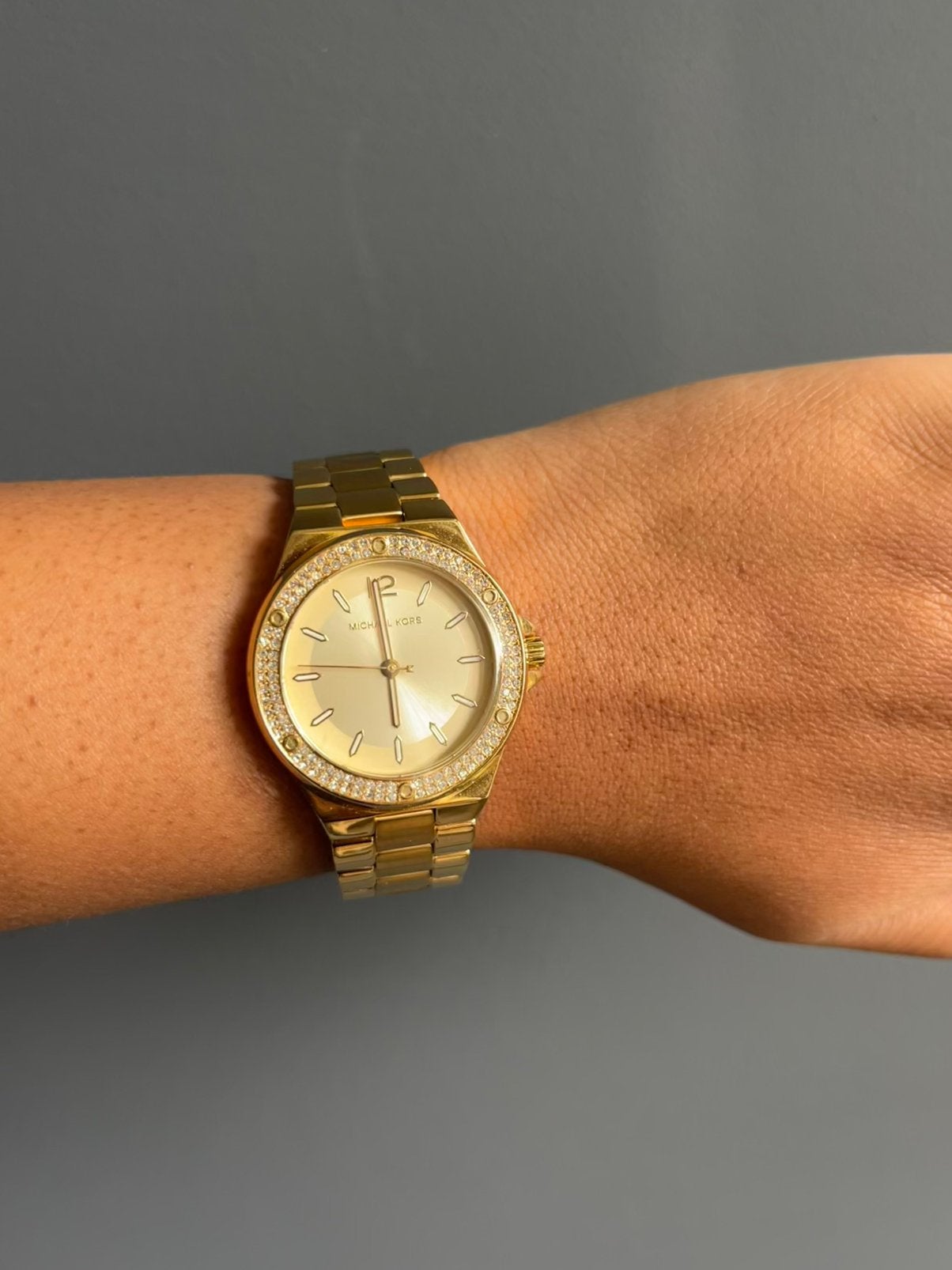 Michael Kors Horloge goud met diamanten, Overige merken, Staal, Polshorloge, Nieuw