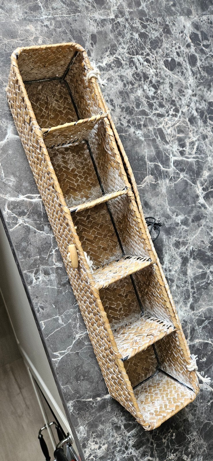 Decoratieve theedoos van gevlochten materiaal, Huis en Inrichting, Woonaccessoires | Kisten, Ophalen, Gebruikt, Overige materialen
