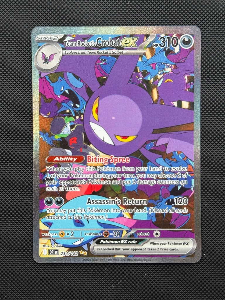 Team Rocket's Crobat ex — Destined Rivals 234, Ophalen of Verzenden, Zo goed als nieuw, Losse kaart, Foil