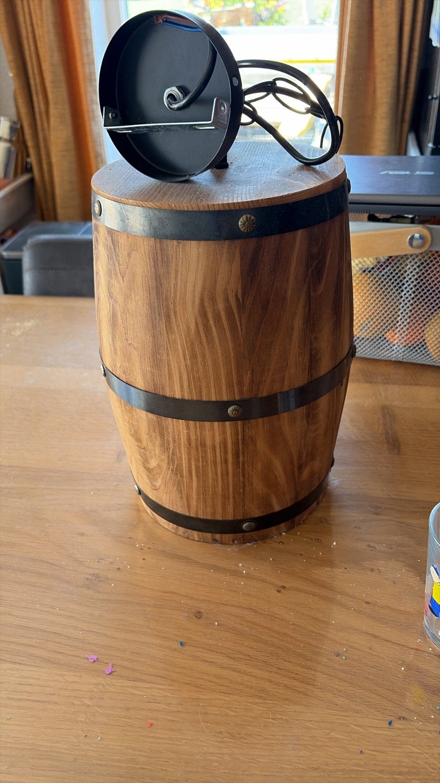 Houten lampvoet in vatstijl, Overige merken, Ophalen of Verzenden, Zo goed als nieuw, Hout