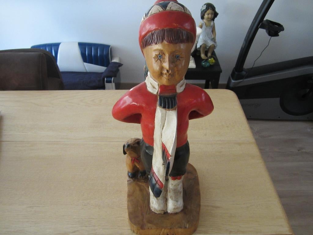MOOIE HOUTEN JONGEN, Antiek en Kunst, Ophalen