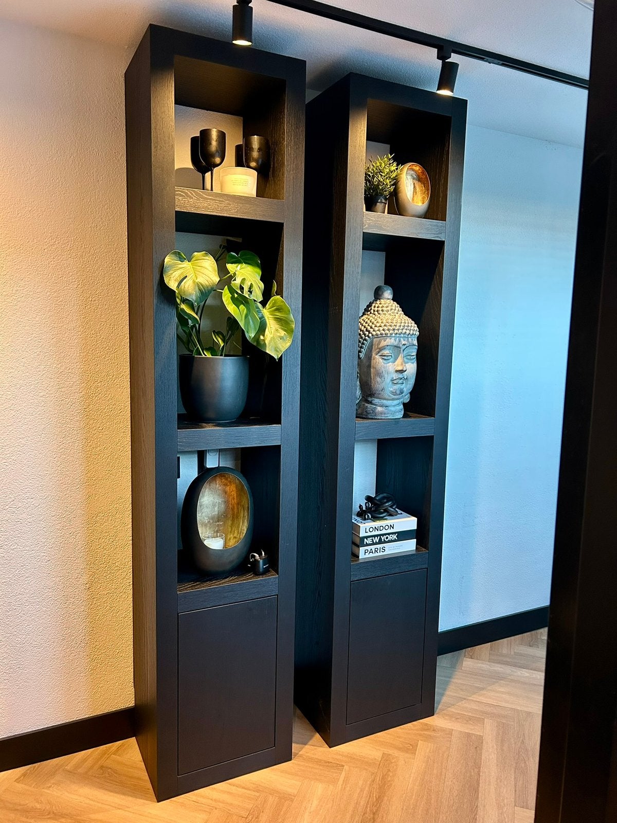 2x hotelkast zwart, Huis en Inrichting, Ophalen, 50 tot 100 cm, Zo goed als nieuw, 150 tot 200 cm