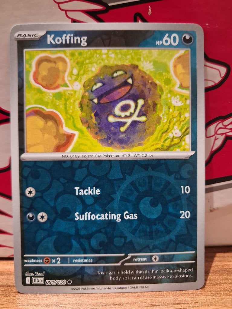 Pokemon Koffing JTG 091/159 reverse holo, Ophalen of Verzenden, Nieuw, Losse kaart