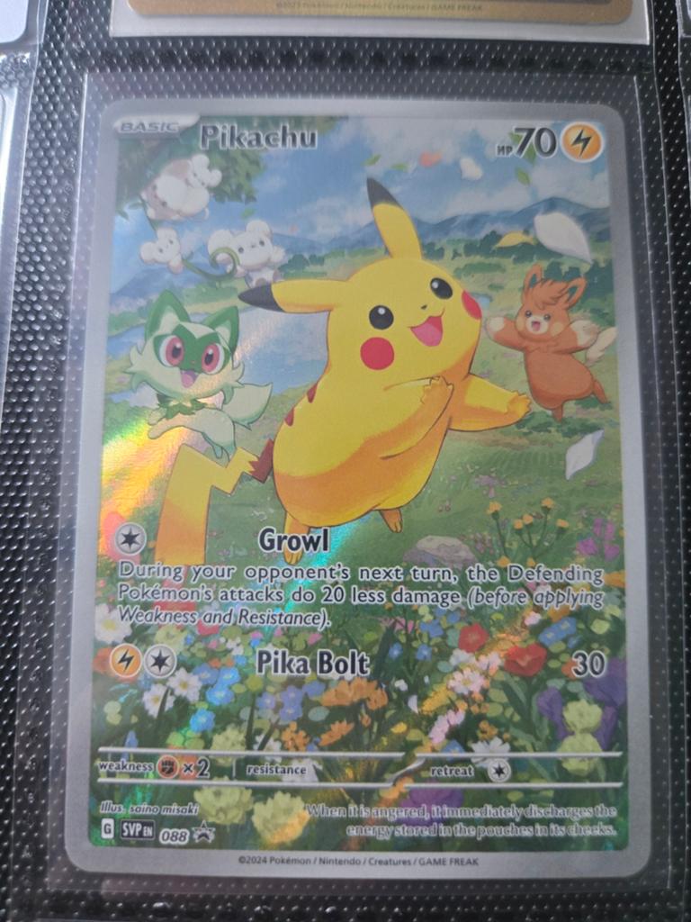Pikachu SVP 088 Promo Kaart - Zo goed als nieuw, Ophalen of Verzenden, Zo goed als nieuw, Losse kaart, Foil
