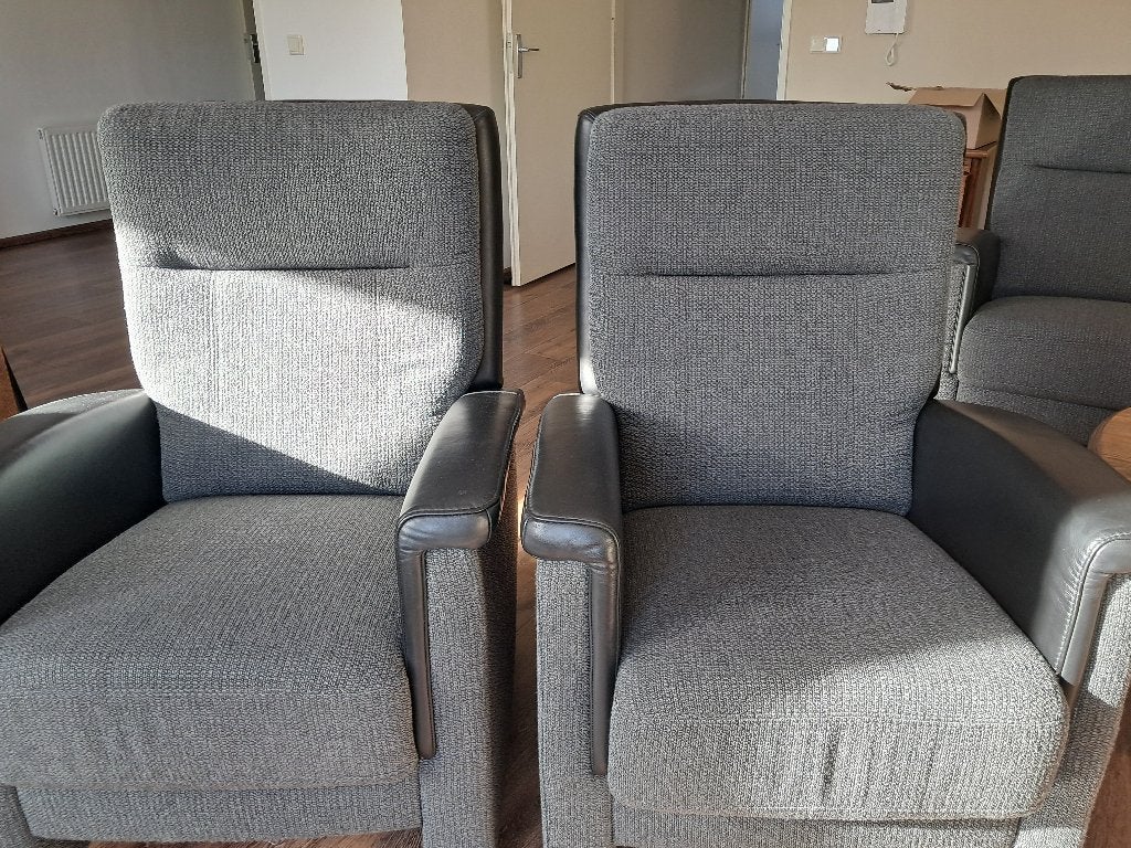 Antraciet seniorenfauteuils (2 stuks), Gebruikt, Minder dan 75 cm, Ophalen, Klassiek modern
