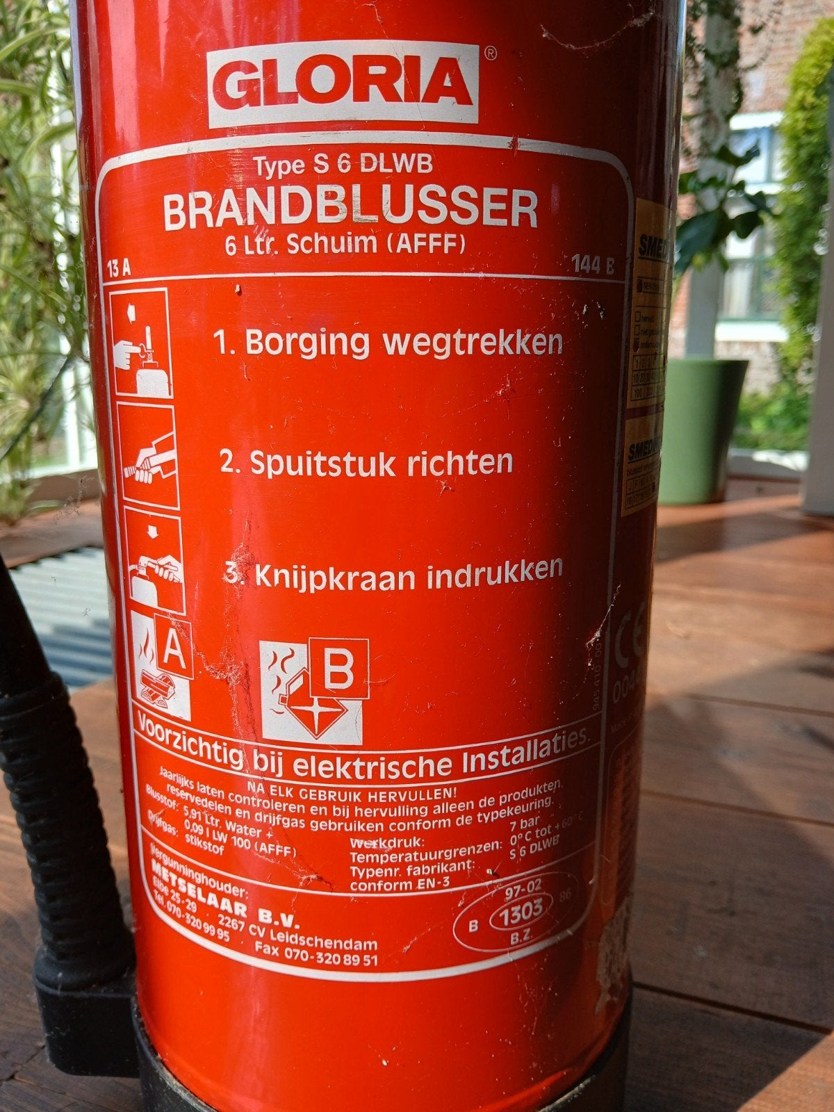 Gloria Brandblusser S 6 DLWB 6L Schuim (AFFF), Ophalen, Gebruikt, Brandblusser