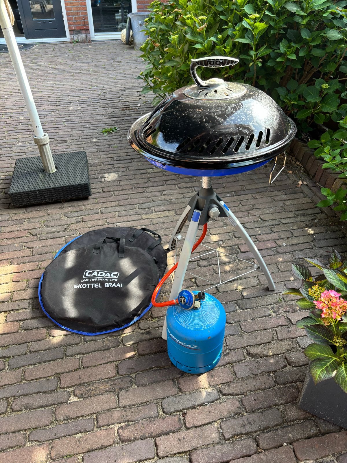 Cadac Skottelbraai met gastank en opbergtassen, Ophalen of Verzenden, Zo goed als nieuw