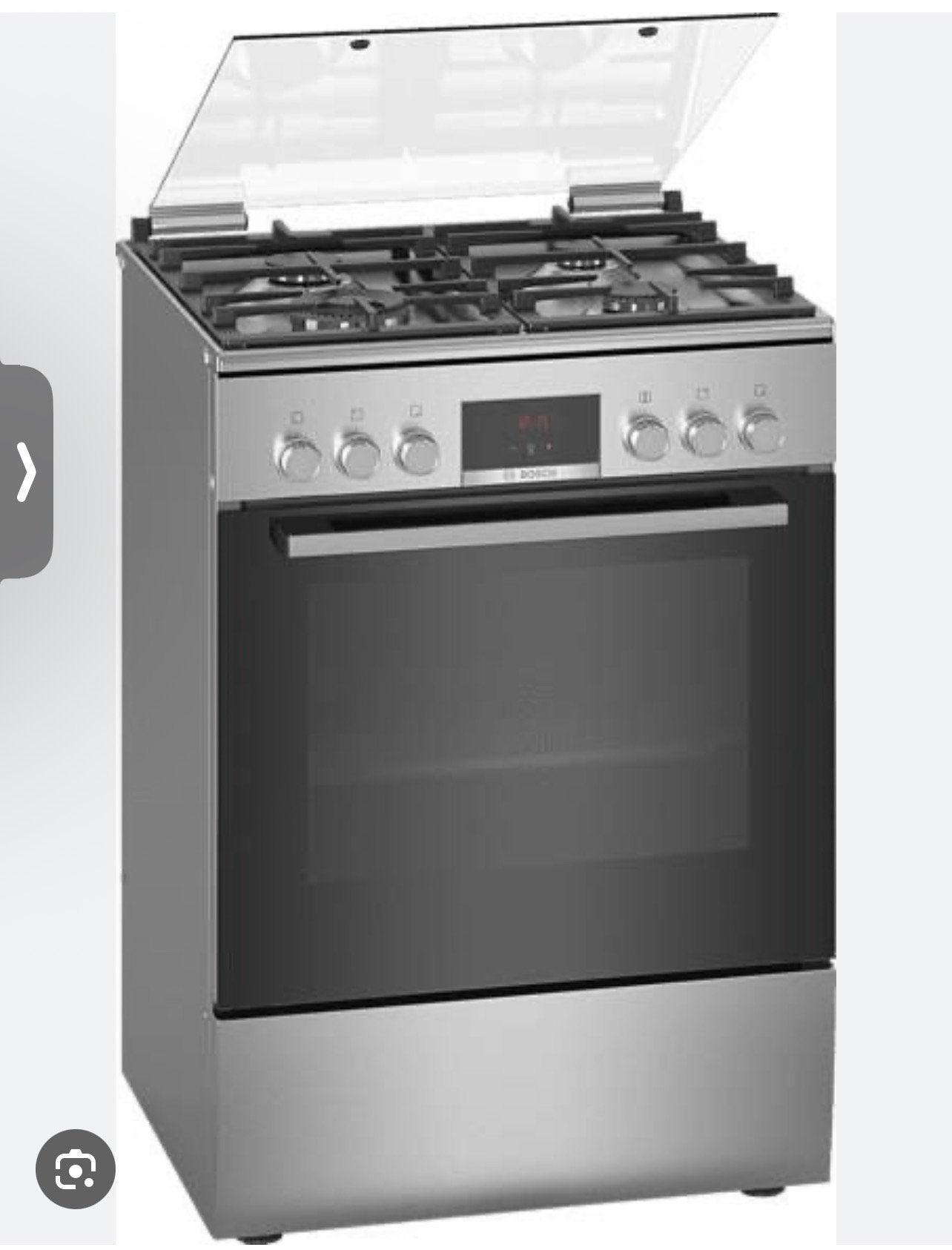 Bosch gasfornuis, Ophalen, 4 kookzones, Zo goed als nieuw, Gas