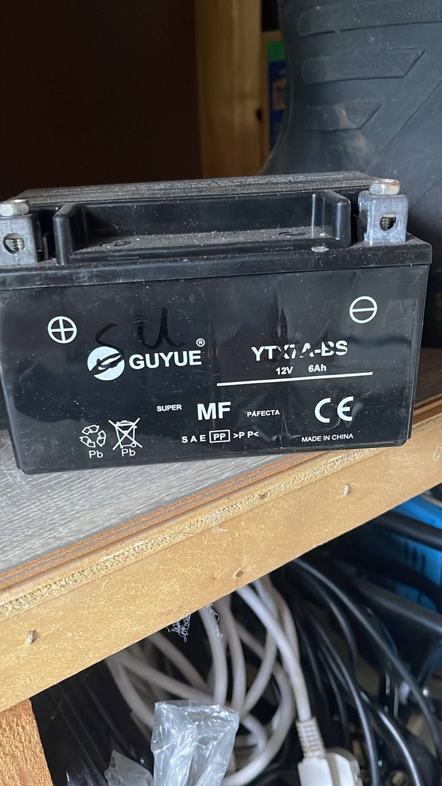 Scooter accu GUYUE YT7A-BS 12V 6Ah - Goede conditie, Fietsen en Brommers, Ophalen, Gebruikt