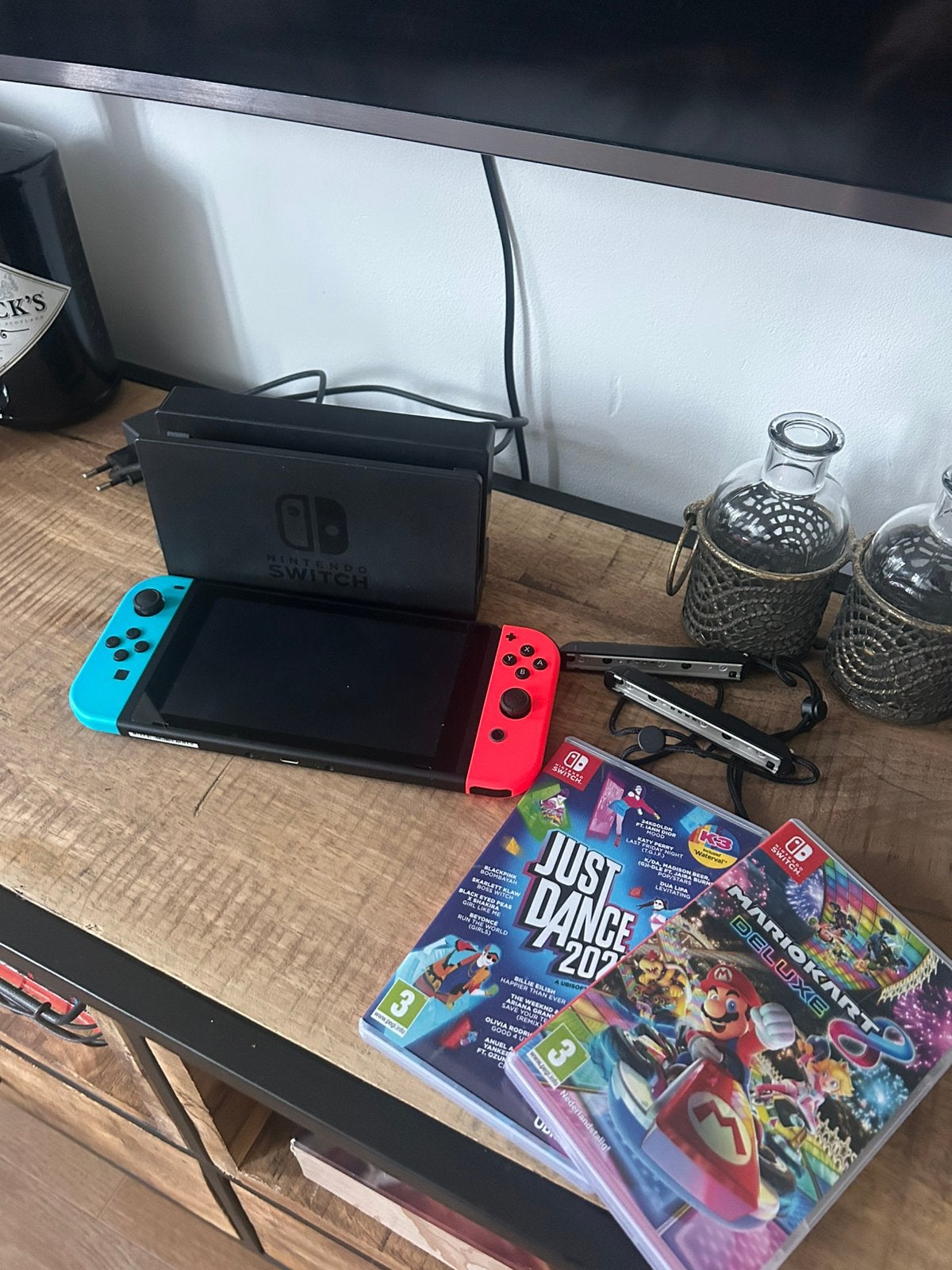 Nintendo Switch + twee spellen, Ophalen, Met 2 controllers, Switch Original, Gebruikt