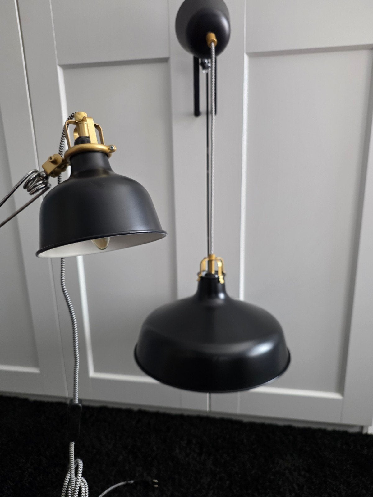 Hanglamp en wandlamp set, Ophalen, Zo goed als nieuw, Metaal, Minder dan 100 cm