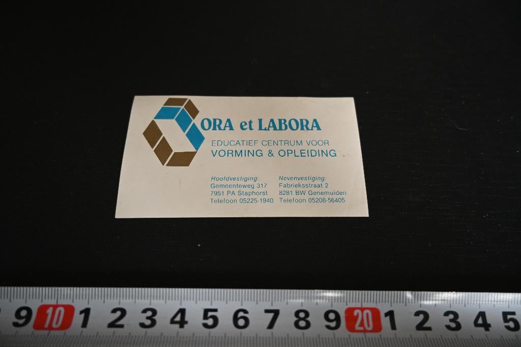 sticker Staphorst Genemuiden ORA et LABORA, Ophalen, Zo goed als nieuw