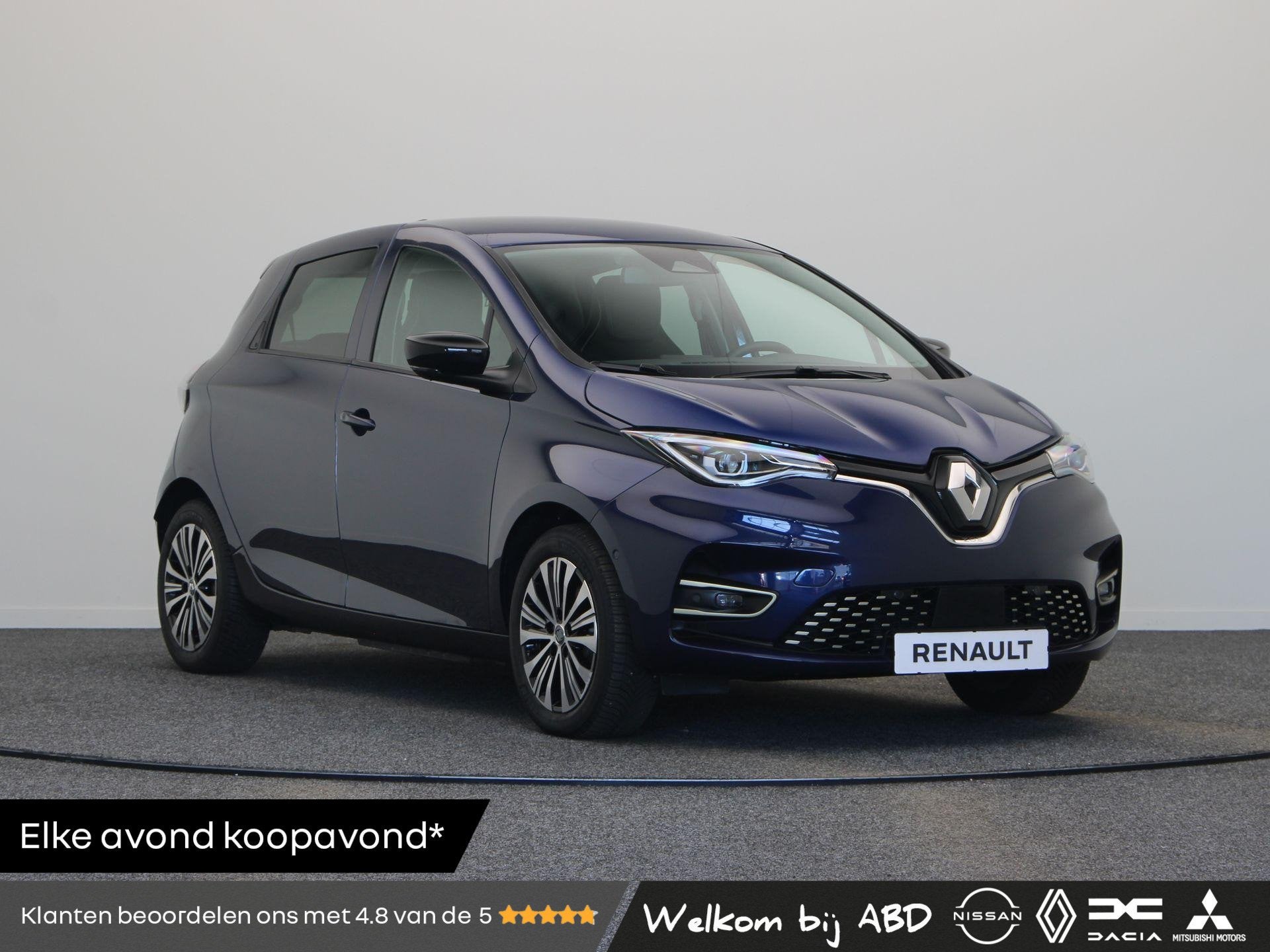 Renault Zoe R135 Iconic 52 kWh | Koopaccu | BOSE | Stoel- en, Auto's, Dealer onderhouden, 136 pk, Gebruikt, Blauw