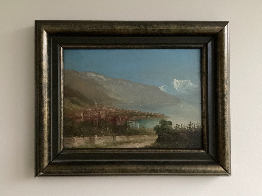 Olieverf  Van E. Grossen (Hubert Sattler) (1817-1904), Antiek en Kunst, Paneel, Ophalen of Verzenden, Landschap, Olieverf